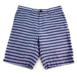 Tommy Hilfiger Men's Flat Front 100% Cotton‎ Blue Stripe Chino Shorts 30